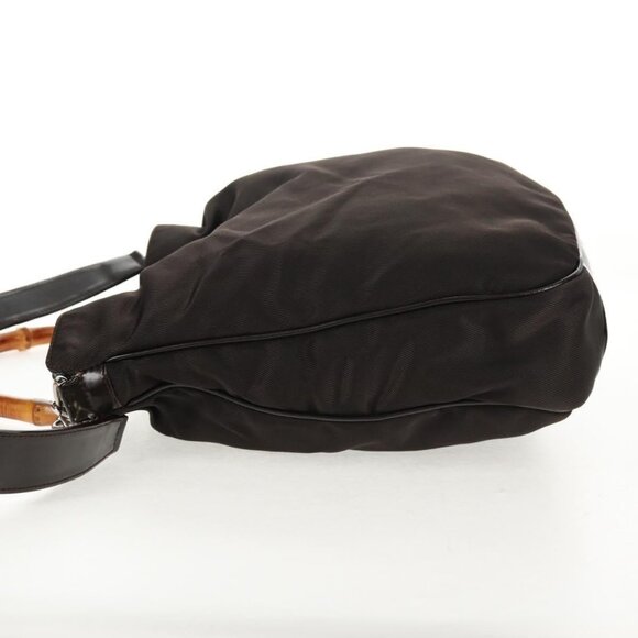 GUCCI Bamboo Hand Bag Nylon 2way Brown Auth - Picture 11 of 15